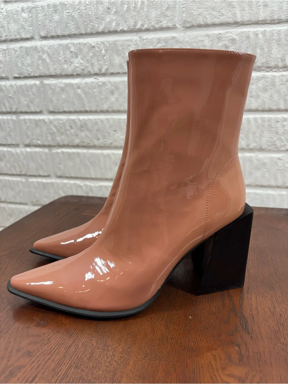 Jeffrey Campbell La-Siren Blush Patent Boot Size 10 NWOB - Picture 1 of 9